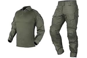 IDOGEAR Men G3 Assault Combat Uniform Set with Knee Pads Camo Camouflage Tactical Airsoft Hunting Paintball Gear