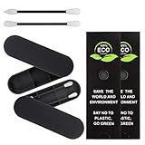 Lionvison 2 Boxes Reusable Cotton Swab, Portable Soft Double Sided Ear Cleaning Silicone Swabs Makeup, Eco Friendly Safe Washable Travel Cosmetic Makeup Cotton Buds with Case