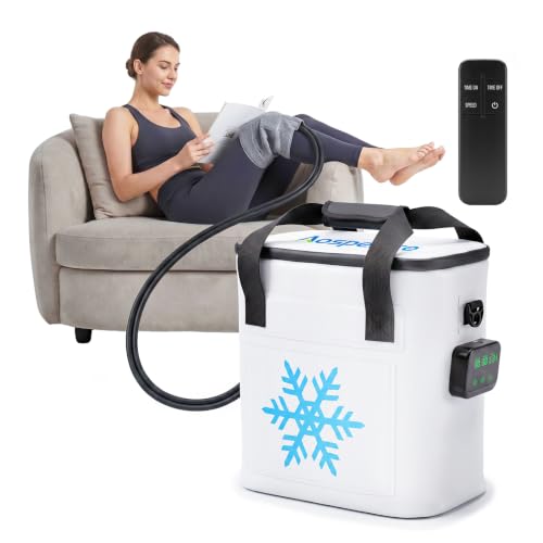 Aospenice Ice Machine for Knee After Surgery, 19QT Knee Ice Machine with Rechargeable ＆ Programmable Timer, Portable Cold Therapy Machine for Shoulder, Knee Injuries, Recovery, Cryotherapy Pain Relief