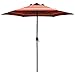 Abba Patio 9ft Outdoor Patio Market Table Umbrella with Push Button Tilt and Crank for Garden, Lawn, Deck, Backyard & Pool, Red Striped