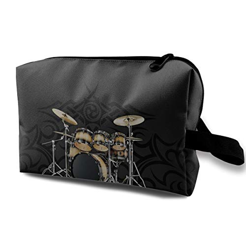 Drum Digital Art Cosmetic Bags Makeup Organizer Bag Pouch Zipper Purse Handbag Clutch Bag