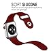 42mm Watch Band, Acytime Durable Soft Silicone Replacement iWatch Band Sport Style Wrist Strap for Apple Watch Band Series 3 Series 2 Series 1 Sport, Edition 42mm (42mm-Wine Red)