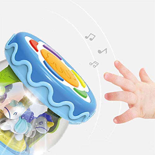 WISHTIME Baby Musical Drum Toy - Educational Learning Toy for Baby Electronic Drum Instruments with Lights for 1 2 3 Year Old Toddlers Kids Boys and Girls - Thumbnail 3