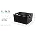 BINO Woven Plastic Storage Basket, Large – 2 PACK (Black)