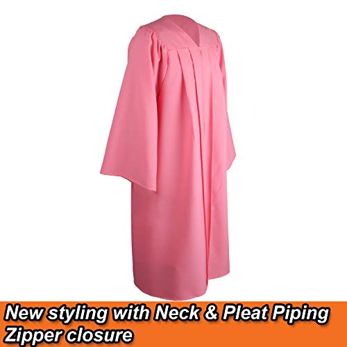 OSBO GradSeason Matte Graduation Gown Cap Tassel Set 2018 & 2019 for High School and Bachelor (Pink, 57"(6'0"-6'2")) - Thumbnail 2