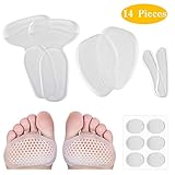 High Heel Pads (14 pcs), YaFex Anti-Slip Shoe Grips, Heel Inserts, Gel Insoles - Prevent Blister & Improve Shoes Comfort & Foot Heel Protector (White)