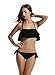 zeraca Women's Ruffle Bandeau Bikini Sets Bathing Suits