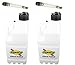 2 Pack Sunoco 5 Gallon Clear Race Utility Jugs and 2 Deluxe Filler Hoses