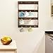 Wall Mounted 12 Hook Torched Wood Coffee Mug Cup Holder Display Rack
