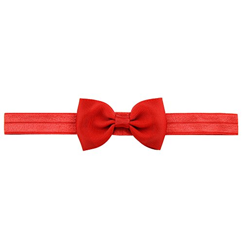 image for WillingTee 2.75 Inch Grosgrain Ribbon Hair Bows Headbands for Baby Gir