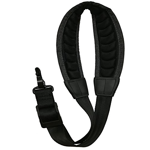 Xinlinke Saxophone Strap Alto Tenor Bari Soprano Sax Neck Strap Pressure Reducing Soft Padded with Metal Hook Grey