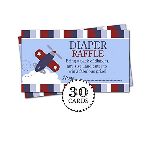 Amazon Com 30 Airplane Diaper Raffle Ticket Lottery Insert Cards