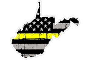 West Virginia State (E48) Thin Yellow Line Dispatch Vinyl Decal Sticker Car/Truck Laptop/Netbook Window 5" Inch- by CustomDecal US