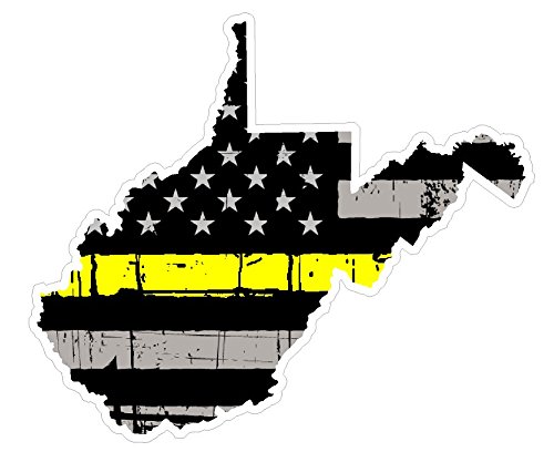 West Virginia State (E48) Thin Yellow Line Dispatch Vinyl Decal Sticker Car/Truck Laptop/Netbook Window