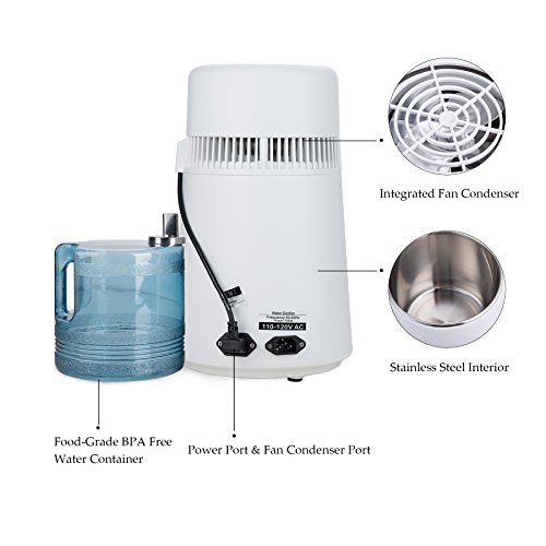 FDA Approved Water Distiller, Distilling Pure Water Machine for Home Countertop Table Desktop, 4L Distilled Water Making Machine, 4 Liter Water Purifier to Make Clean Water for Home Use