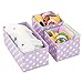 mDesign Fabric Drawer Divider Organizer Bin, Nursery/Bedroom Dresser, Closet, Shelf, Playroom Organization, Hold Clothes, Toys, Diapers, Bibs, Set of 3, 2 Pack, Wisteria Purple/White