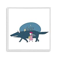 Framed Canvas Wall Art Cartoon Pattern Canvas Prints Home Artwork Decoration for Children's Room,Bedroom - 16x16 inches
