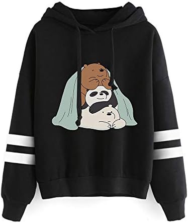Unisex We Bare Bears Sweatshirts Leisure Printed Hooded Pullover Comfortable Hooded Sweatshirts Classic Sweater Unisex We Bare Bears Hoodies