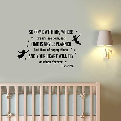 So Come With Me Peter Pan Quote Wall Decal Neverland Vinyl Sticker