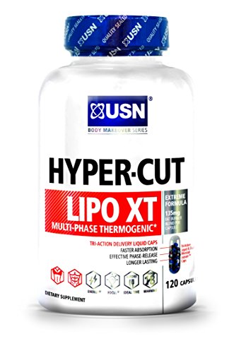 USN Hyper-Cut Lipo XT, Multi-Phase Thermogenic with Tri-Action Delivery Liquid Caps, 120 Servings