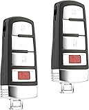 Smart Key Fob Keyless Entry Remote Shell Case & Pad Fits 2006-2010 VW Passat (HLO3C0959752N), Set Of 2