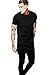Valley Railway Mens Black Long T-Shirt Hipster Hip-hop Street T-Shirt US Sizes (XX-Large)