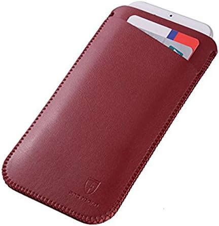 Yue Life Genuine Leather Case for Iphone 5/5s/SE/6/6s/7/6plus/6s Plus Vintage Series Contracted Style Luxury Genuine Leather Case for Business People（Red）