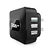 Quick Charge 3.0, Oittm 25W 3-Port USB Travel Wall Charger QC3.0 Quick Charger for Galaxy S7/S6/Edge/Edge Plus, Note 4/5, LG G4/G5, HTC One M8/M9/A9, Nexus 6 (Black)
