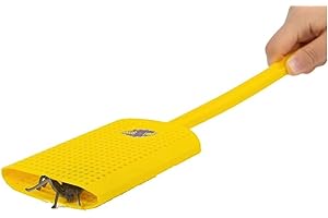 Swat-N-Scoop, Heavy Duty Fly Swatter and Spider Catcher and Release (1, Yellow). Insect Fly Catchers for Inside Home. House Fly Swatter or Humane Bug Catcher with Built in Insect Scoop.