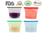 Reusable Silicone Food Storage Bag For Fruits Vegetables Meat Preservation Airtight Container Versatile Cooking Kitchen Set Of 4 PCS
