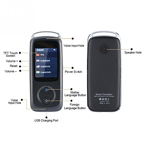 M3M Smart Translator - Smart Wifi And 4G Language 2 Way Speech To Speech And Text Translation Interpreter18 Languages Real Time Voice Translation Learn To Travel,White
