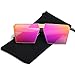 LKEYE - Unique Oversize Shield Vintage Square Sunglasses LK1705 Gold Frame/Rose Lens