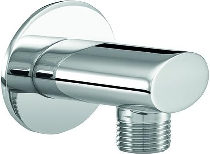'Aquashine® Designer Wall Connection Elbow Oval Design Wall Outlet Elbow Chrome-Plated Brass | Attachment – 1/2 Standard with Backflow Preventer