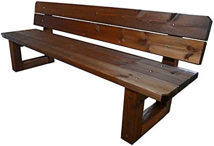 ESTRUCMADER - Banco de jardín de Madera con Respaldo, Color Cerezo