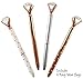 Rose Gold Diamond Pens | Includes 4 Crystal Pens and 4 Navy Blue Velvet Gift Bags | Bling Pens Make Great Gifts for Women, Coworkers and Teachers | Beautiful Rose Gold Office Supplies