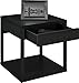 Ameriwood Home Parsons End Table with Drawer, Black