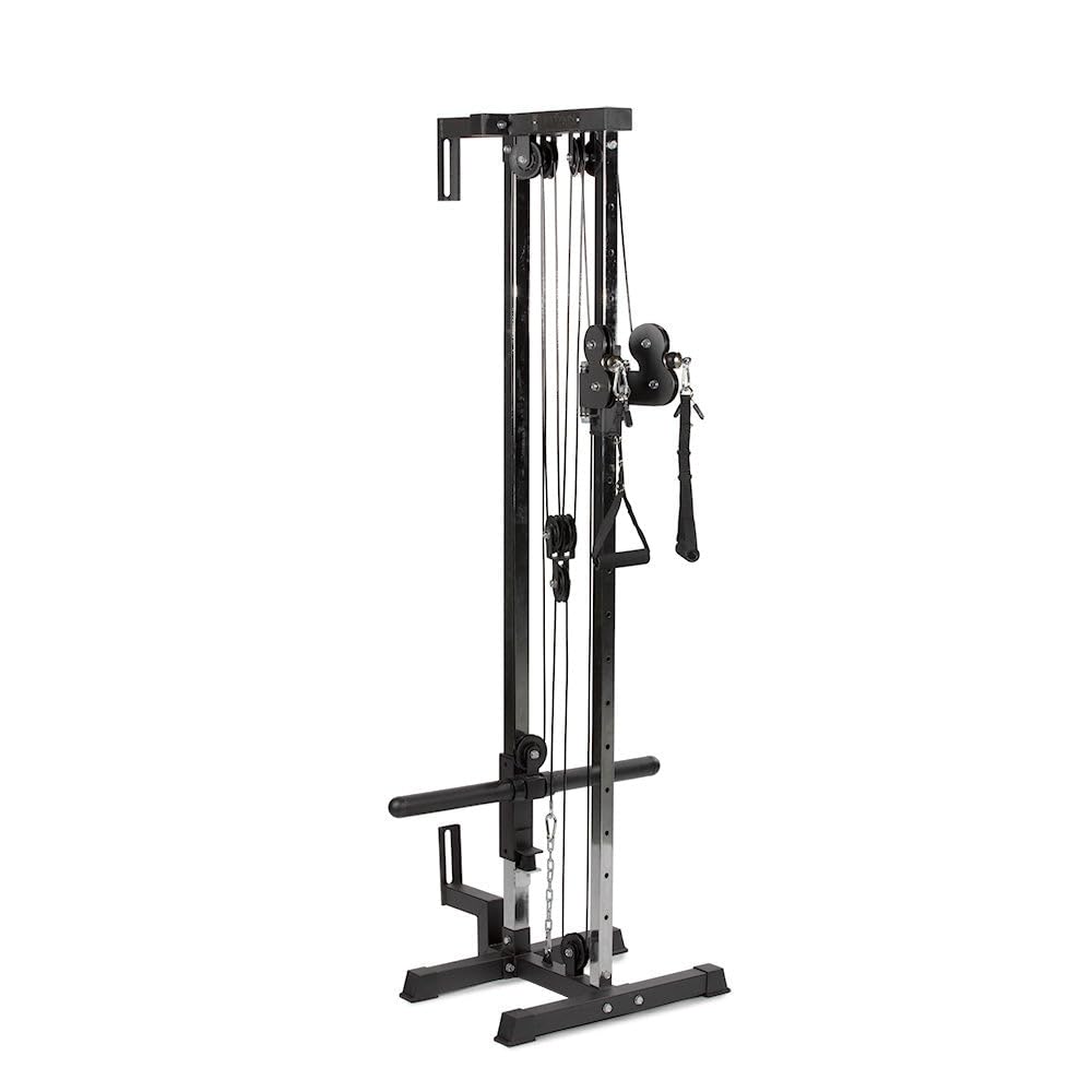 View 1 of ***SIMILAR ITEM*** Titan Fitness 80.5" Short Wall Mounted Pulley Tower, 350 LB Capacity Plate-Loaded Cable Machine, Adjustable Trolly Height, Standard & Olympic Plate Compatibility, Dual D-Handles Included