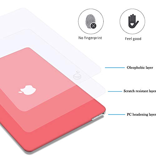 MacBook Air 13 Inch Case,Anrain AIR 13-inch Rubberized See Through Hard Shell Snap On Case Cover with Keyboard Cover For Apple MacBook Air 13.3" (Models: A1466 A1369),Red - Thumbnail 2