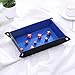 Yiotfandoll Dice Tray PU Leather Folding Dice Holder Storage with Blue Velvet Rolling Surface for RPG DND Dice Table Games 8.5 x 6 inch
