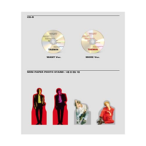 TAEMIN 2nd Mini Album - Want [Random ver.] CD + Folded Poster + photoook+photocard +Paper Toy - Thumbnail 4