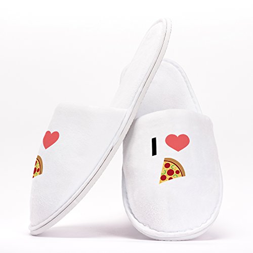 I Love Pizza Emoji Heart Einheitsgröße Hausschuhe Individuelles Geschenk für Junggesellinnenabschiede Hochzeiten Geburtstage Reisen