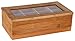 Estilo Bamboo Tea Storage Box, 8 Equally Divided Compartments