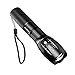HeQiao 3800 Lumens T6 LED Handheld Flashlights Zoomable 5 Modes Aluminium Tactical Flashlight Waterproof Torch for Outdoor Camping Hiking Riding Hunting Blackout Emergency-Black