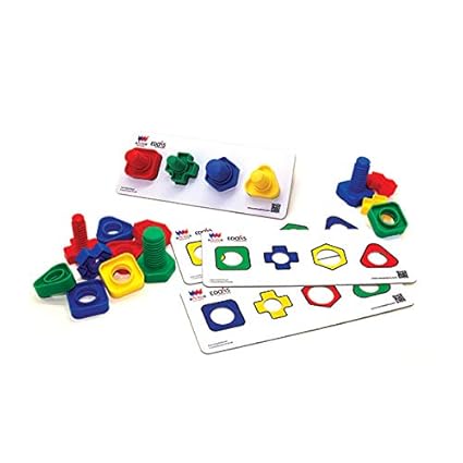 Sona Edons Creatiivity Nuts & Bolts Motor Skills Toys for Kids -Set of 32 Pairs & 8 Boards