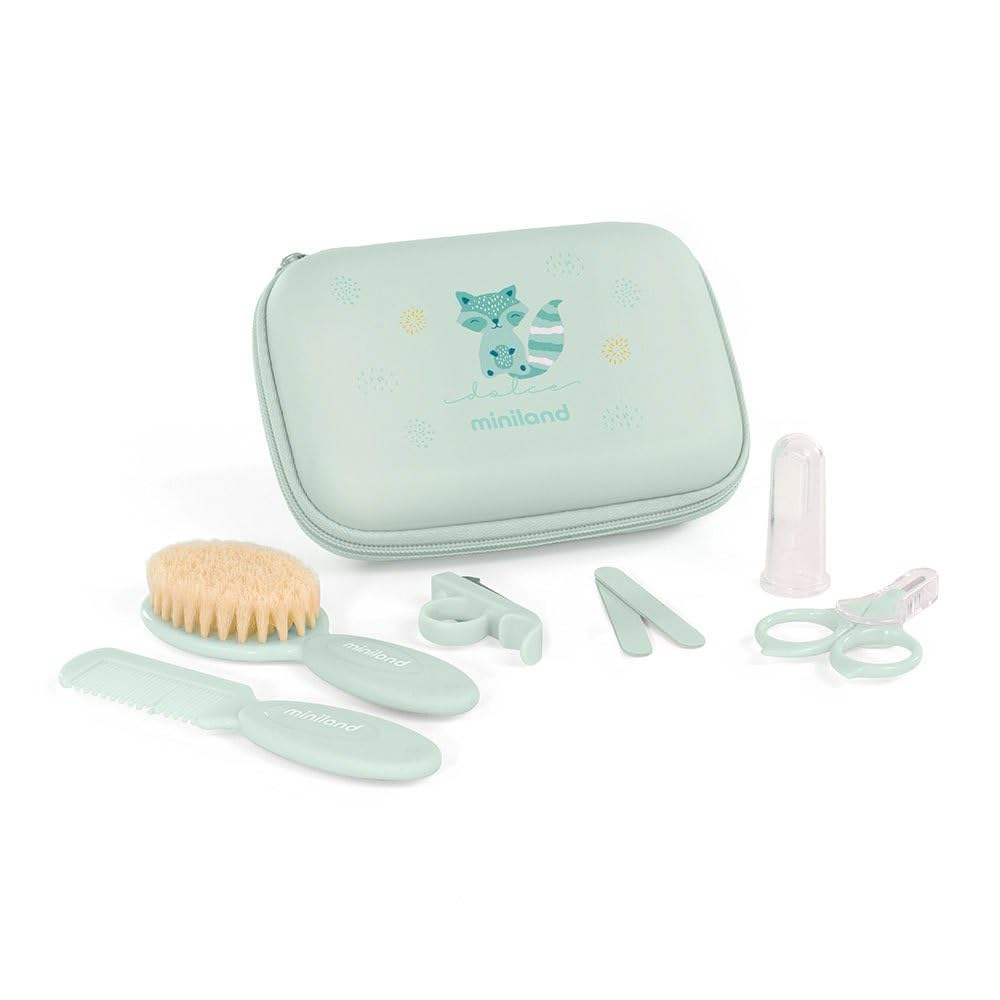 Miniland Baby Kit Mint. Toiletry Bag with Baby Care Items.