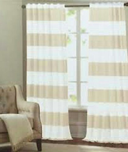 Hillcrest Wide Stripes Curtains 2 Panels 52 By 96 Inch Nautical