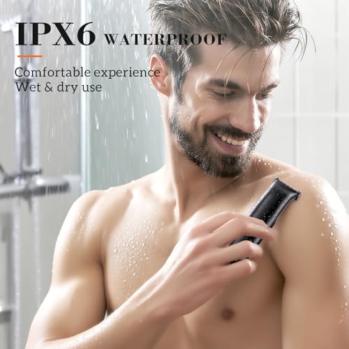 MAXGROOM Manscape Body Hair Trimmer for Men - 2-in-1 Electric Razor, Waterproof Wet/Dry Hair Shavers & Groomer for Pubic Groin & Ball Hair