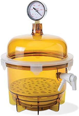 SP Bel-Art Lab Companion Amber Polycarbonate Round Style Vacuum Desiccator; 6 Liter (F42400-2041)