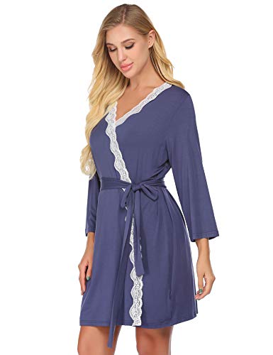 Nursing Gown Ekouaer Maternity Nursing Robe V-Neck Hospital