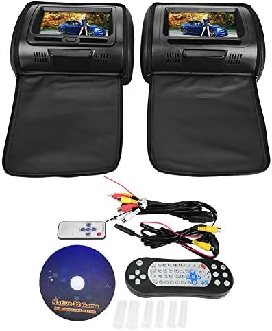 Qiilu 車載用 売り出し 7インチ 16 9 Tft Hd ヘッドレストdvdプレーヤー ヘッドレストモニター 高画質 ジッパーカバー付き 軽量薄型 デジタル 後部座席用 大画面